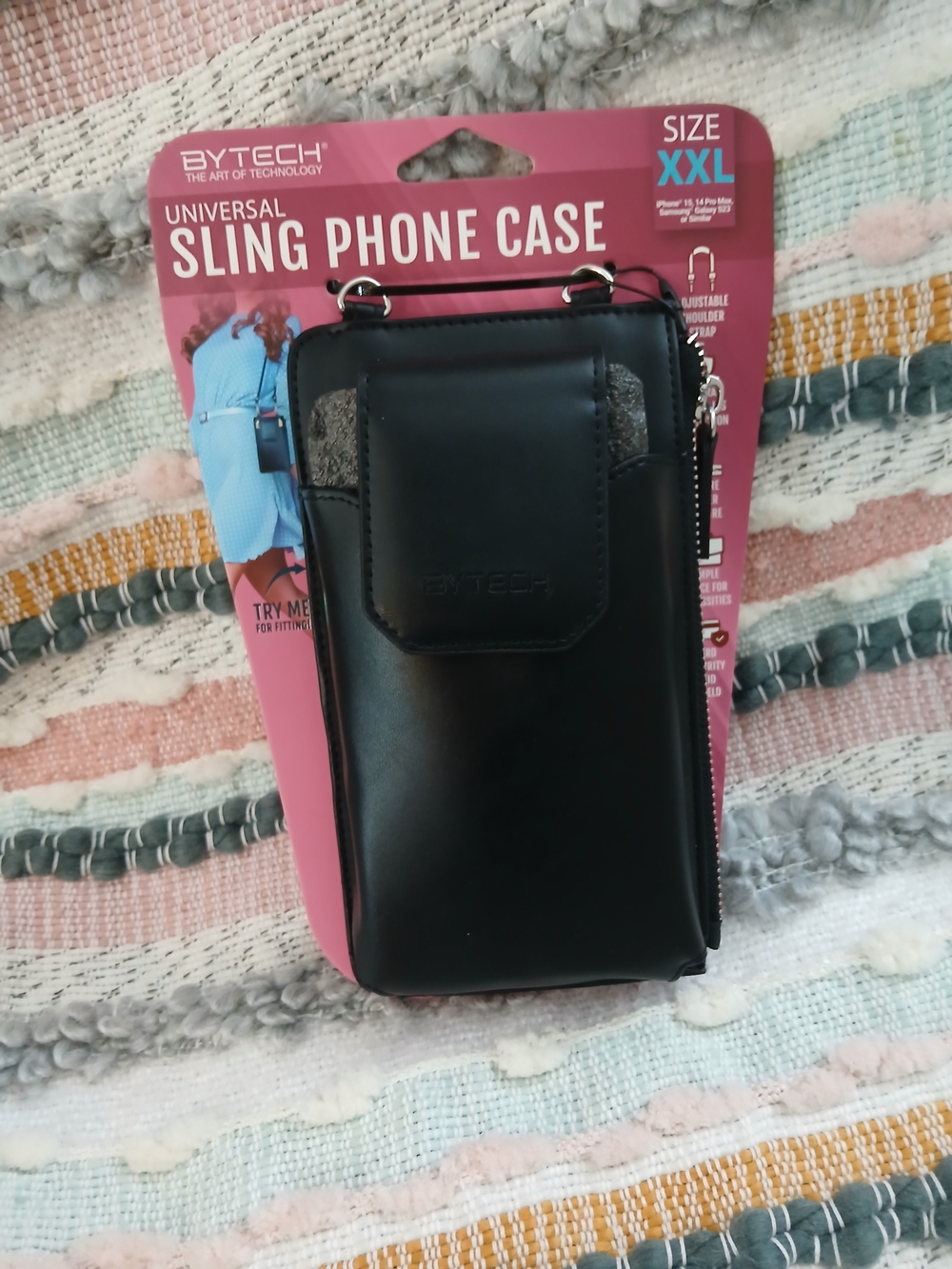 NWT Black Universal Sling Phone Case - XXL
